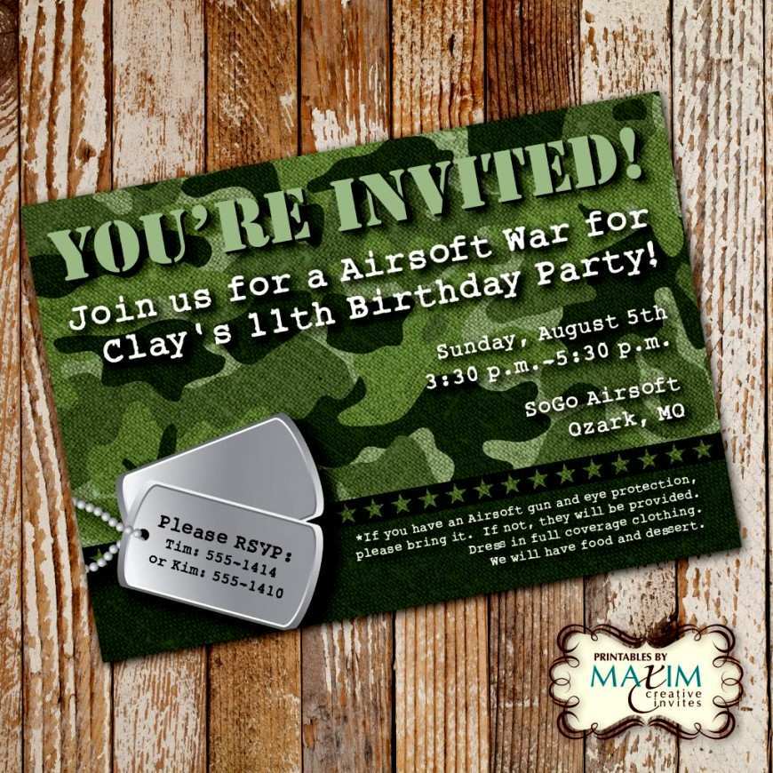 15 Standard Camouflage Party Invitation Template Maker for Camouflage Party Invitation Template