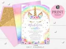 15 Visiting Unicorn Party Invitation Template For Free for Unicorn Party Invitation Template