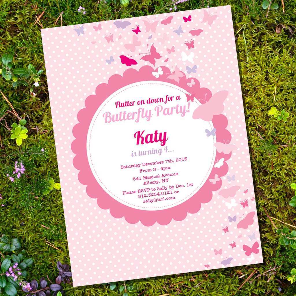 16 Format Birthday Invitation Template Butterfly Party For Free with Birthday Invitation Template Butterfly Party