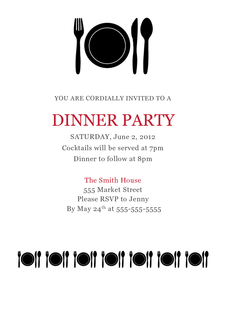 16 Printable Example Of Invitation Card For Dinner for Ms Word with Example Of Invitation Card For Dinner