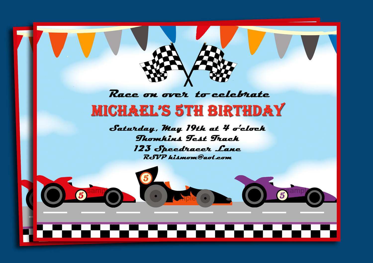 Go Kart Birthday Invitation Template Cards Design Templates