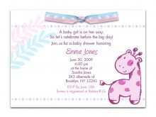 Example Of Baby Shower Invitation Card