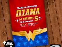 17 Standard Wonder Woman Party Invitation Template in Photoshop with Wonder Woman Party Invitation Template