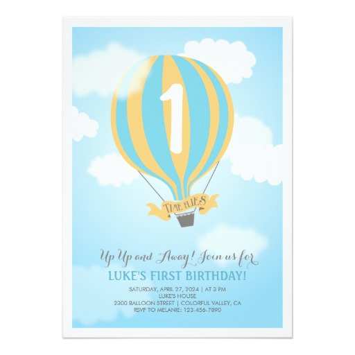 18 Creating Hot Air Balloon Birthday Invitation Template PSD File for Hot Air Balloon Birthday Invitation Template