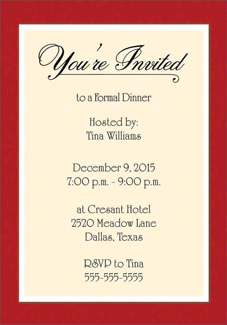 Formal Dinner Invitation Email Template - Cards Design Templates