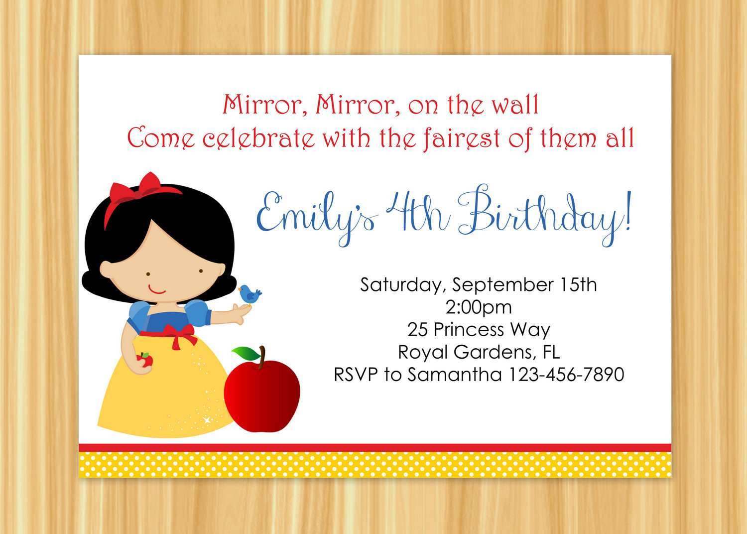 19 Customize Our Free Birthday Invitation Template Snow White With Stunning Design by Birthday Invitation Template Snow White