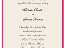 19 Free Example Of Wedding Invitation Card Wording Templates for Example Of Wedding Invitation Card Wording