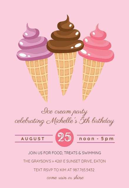 19 How To Create Ice Cream Birthday Invitation Template Free For Free by Ice Cream Birthday Invitation Template Free