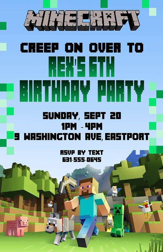 20 Creating Minecraft Birthday Invitation Template Photo with Minecraft Birthday Invitation Template