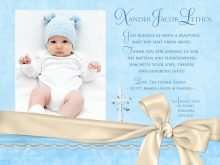 Baby Boy Christening Blank Invitation Template