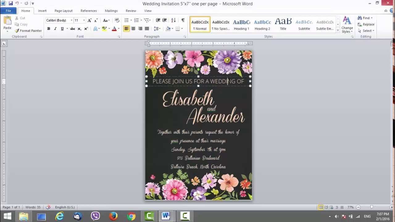 wedding-invitation-simple-invitation-ms-publisher-youtube