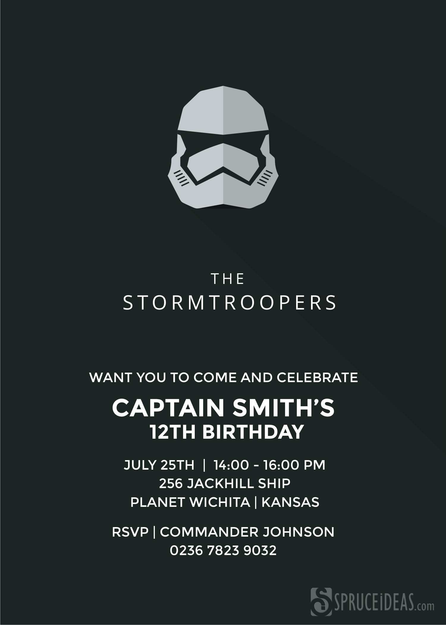 star wars invitation card
