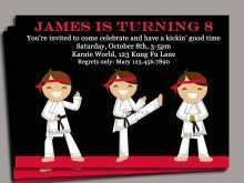 Karate Birthday Party Invitation Template Free