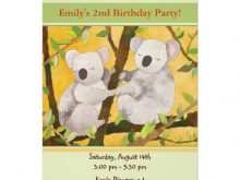 22 Format Koala Birthday Invitation Template in Photoshop by Koala Birthday Invitation Template