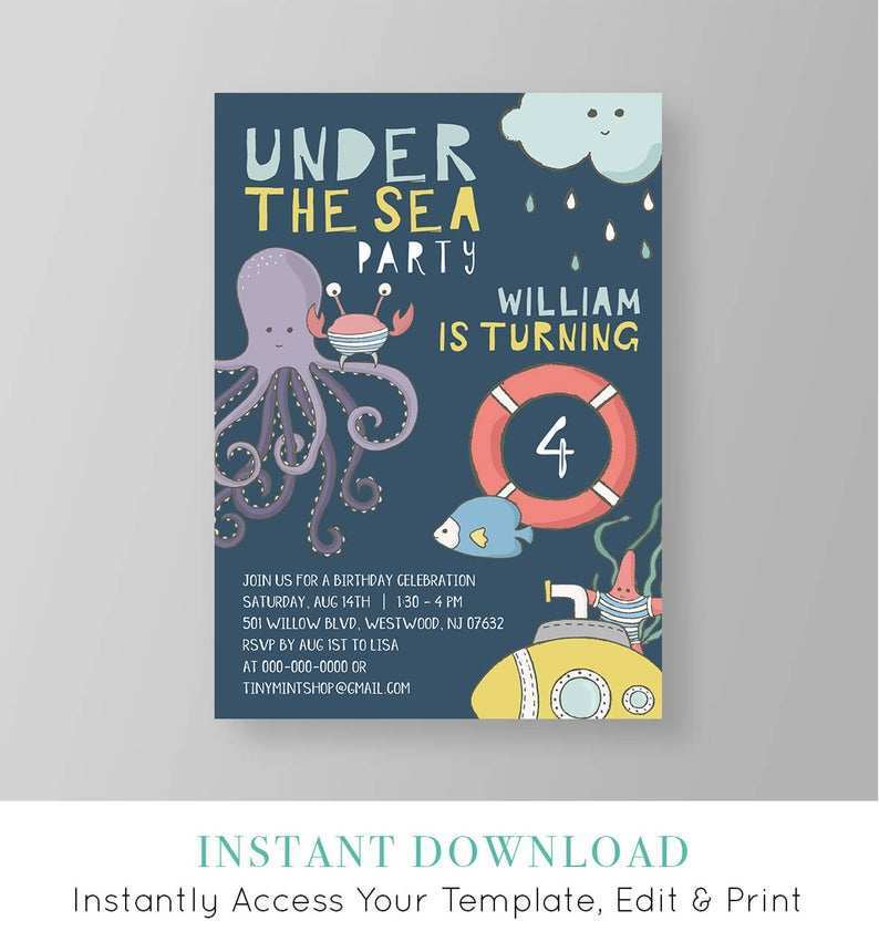 23 Visiting Under The Sea Birthday Party Invitation Template in Word for Under The Sea Birthday Party Invitation Template