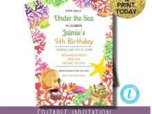 24 Report Under The Sea Birthday Invitation Template in Photoshop with Under The Sea Birthday Invitation Template