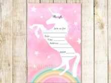 Unicorn Theme Birthday Invitation Template Free