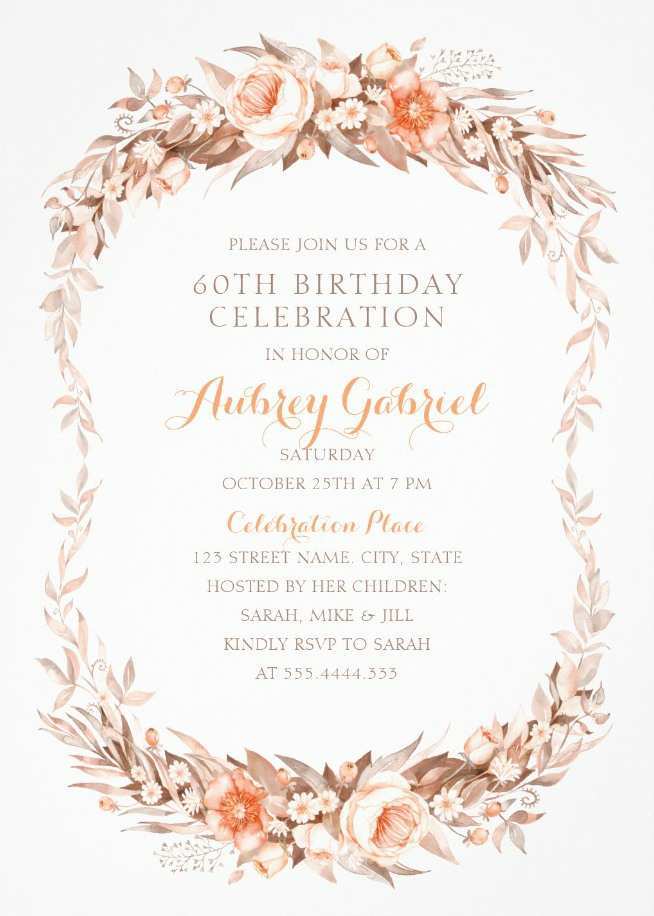 25 Best Elegant 60Th Birthday Invitation Templates For Free with Elegant 60Th Birthday Invitation Templates
