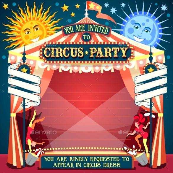25 Customize Circus Birthday Invitation Template Free For Ms Word For Circus Birthday Invitation Template Free Cards Design Templates