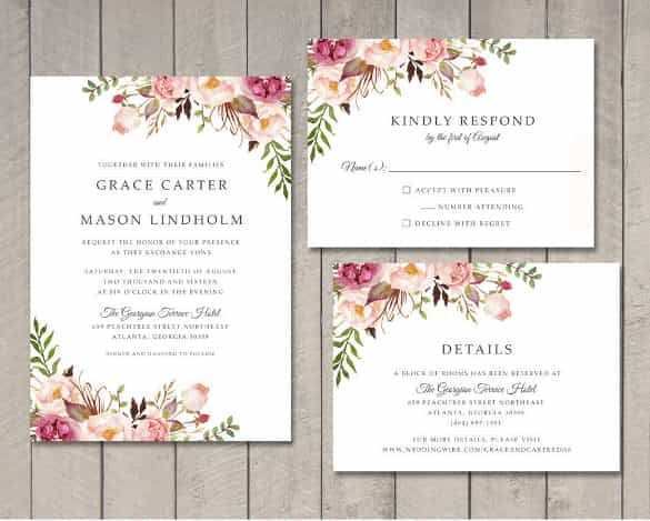 27 Create Floral Wedding Invitation Template in Photoshop with Floral Wedding Invitation Template