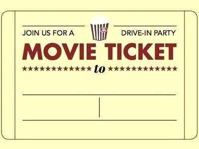 27 Customize Blank Movie Ticket Invitation Template Maker for Blank Movie Ticket Invitation Template