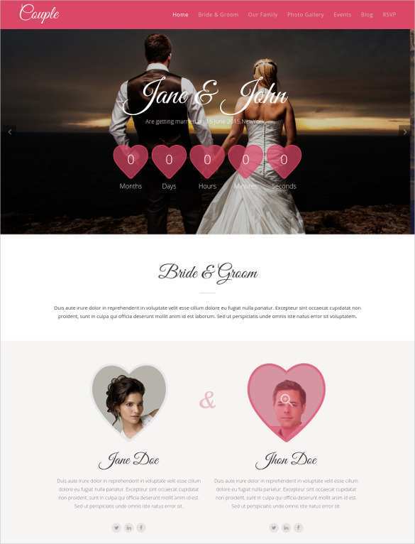 Wedding Invitation Template Html5 - Cards Design Templates