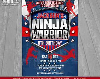 28 Free Printable American Ninja Warrior Birthday Invitation Template Templates with American Ninja Warrior Birthday Invitation Template