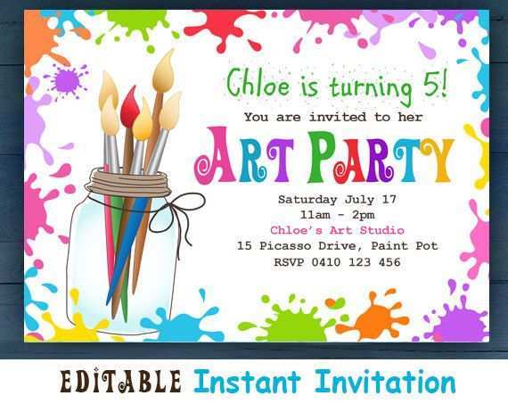 Craft Party Invitation Free Printable
