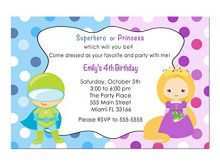 29 Customize Our Free Princess And Superhero Party Invitation Template Layouts by Princess And Superhero Party Invitation Template