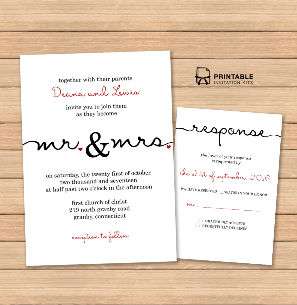 29 Free Printable Wedding Invitation Template With Rsvp Layouts By Wedding Invitation Template With Rsvp 