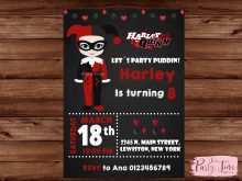 29 Printable Harley Quinn Birthday Invitation Template Maker with Harley Quinn Birthday Invitation Template