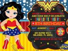 29 Standard Wonder Woman Birthday Invitation Template With Stunning Design with Wonder Woman Birthday Invitation Template