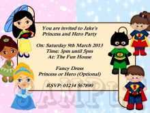 30 Create Princess And Superhero Party Invitation Template Download with Princess And Superhero Party Invitation Template