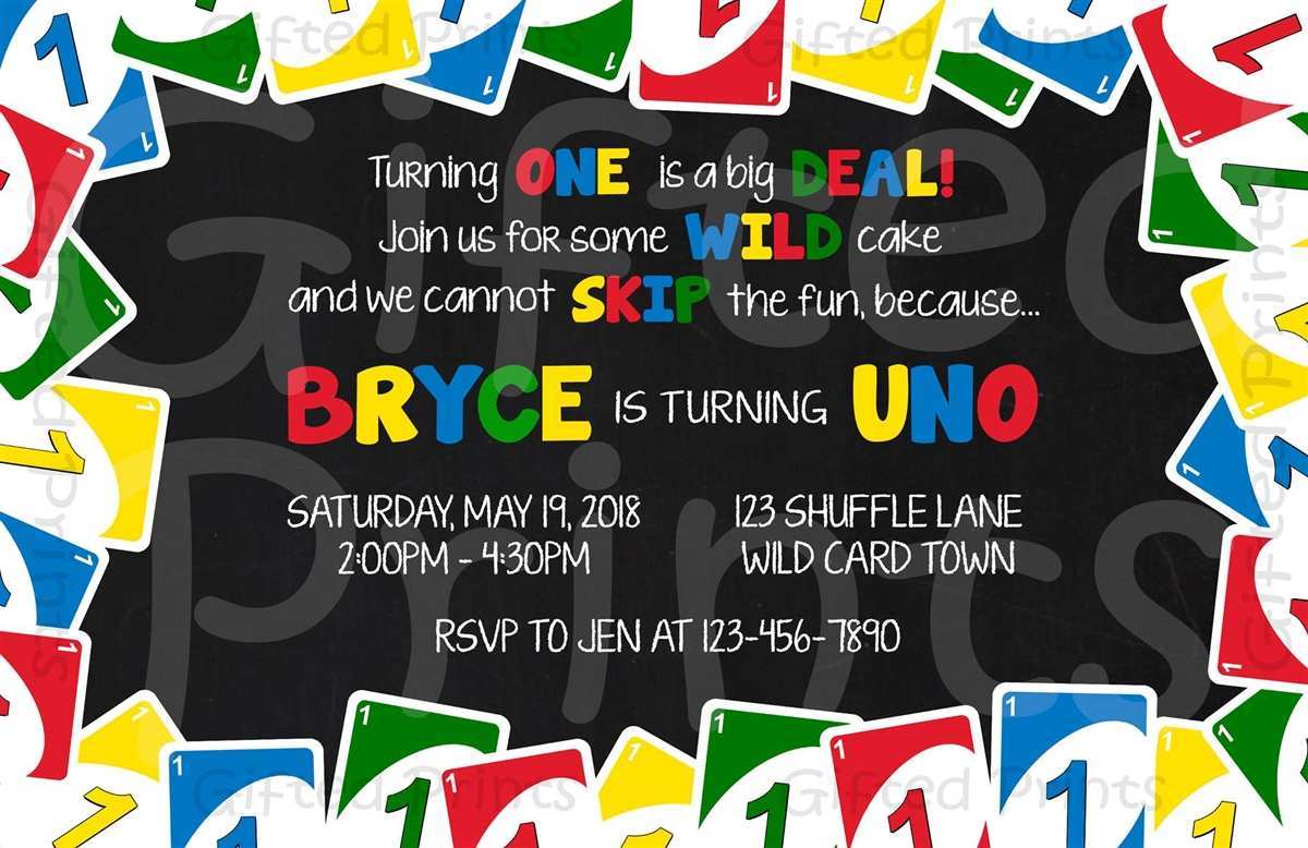 Uno Birthday Party Invitation Template Cards Design Templates