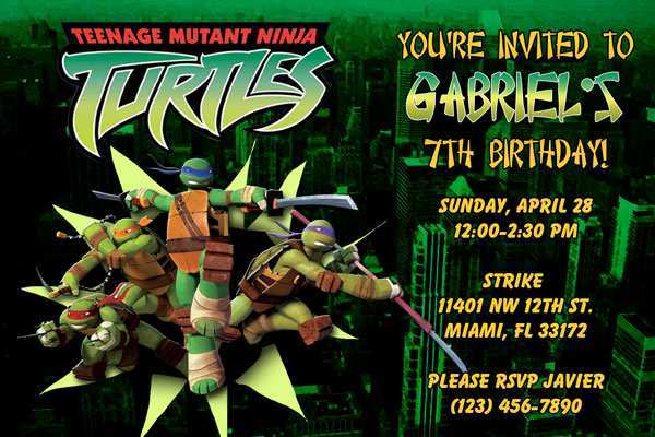 30 Report Ninja Turtle Birthday Invitation Template PSD File for Ninja Turtle Birthday Invitation Template