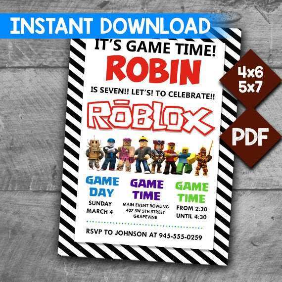31 Adding Roblox Birthday Invitation Template In Word With Roblox Birthday Invitation Template Cards Design Templates