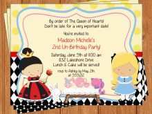 Blank Alice In Wonderland Invitation Template