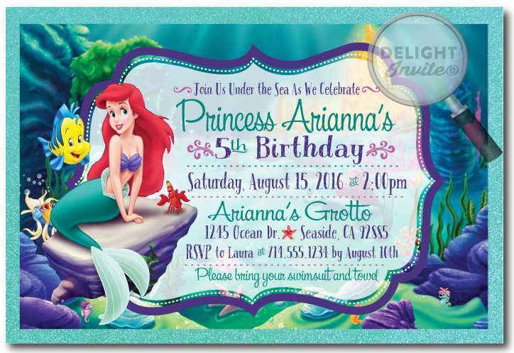 31 Customize Our Free Little Mermaid Birthday Invitation Template Free for Ms Word for Little Mermaid Birthday Invitation Template Free