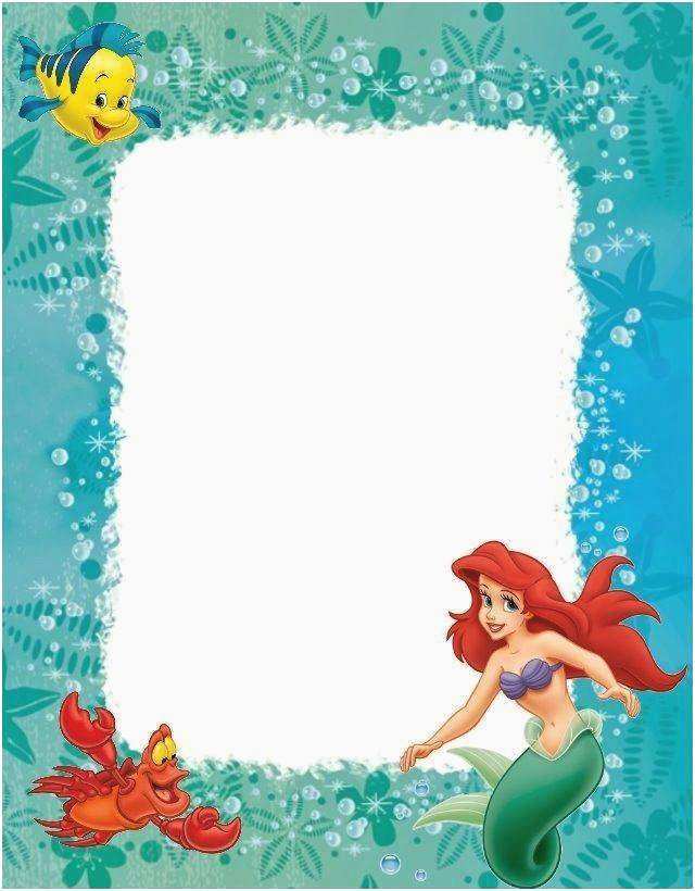Little Mermaid Blank Invitation Template Cards Design Templates