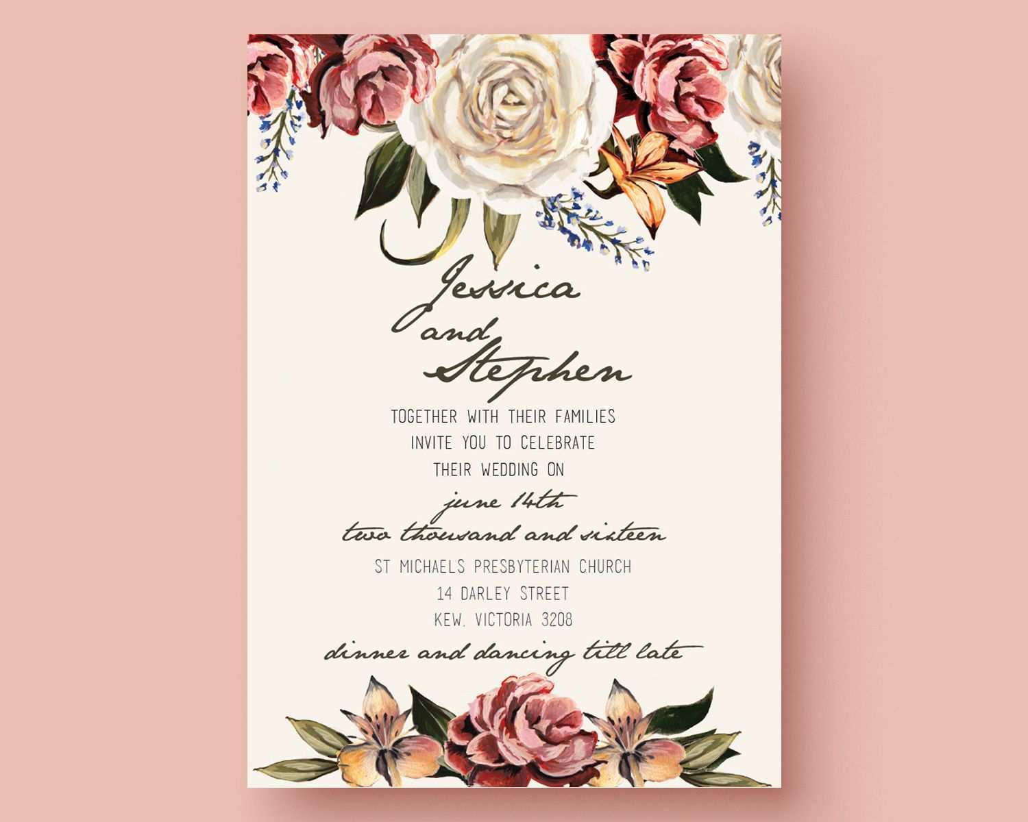 Make Your Own Wedding Invitation Template Free Cards Design Templates