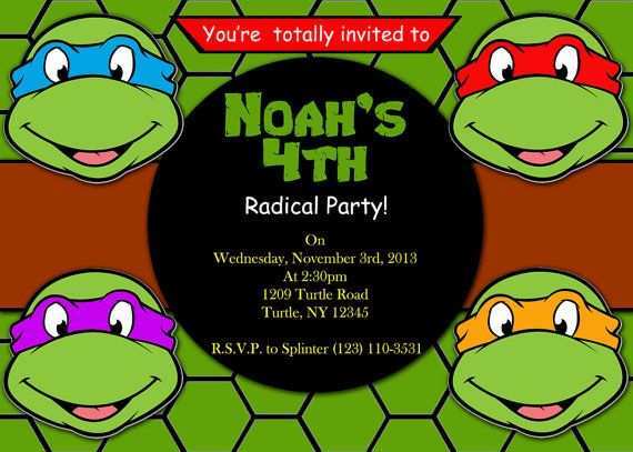 32 Online Ninja Turtle Party Invitation Template Free Templates for Ninja Turtle Party Invitation Template Free