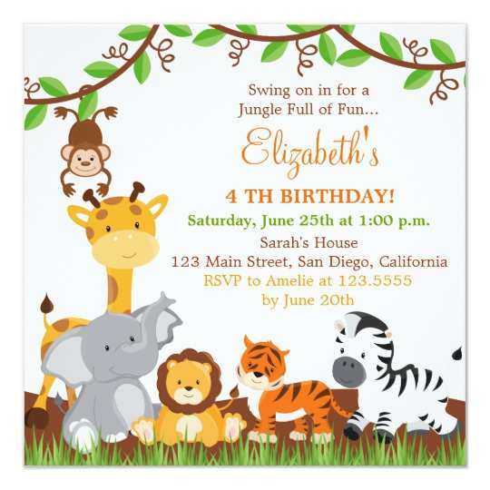 32 Standard Jungle Theme Birthday Invitation Template Online With Stunning Design for Jungle Theme Birthday Invitation Template Online