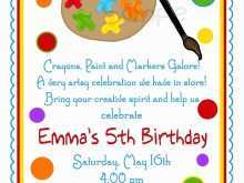 33 Create Art Party Invitation Template Photo by Art Party Invitation Template