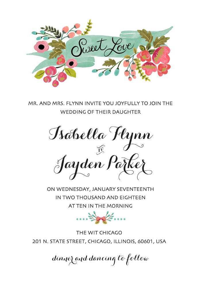 Wedding Invitation Template In Word Cards Design Templates