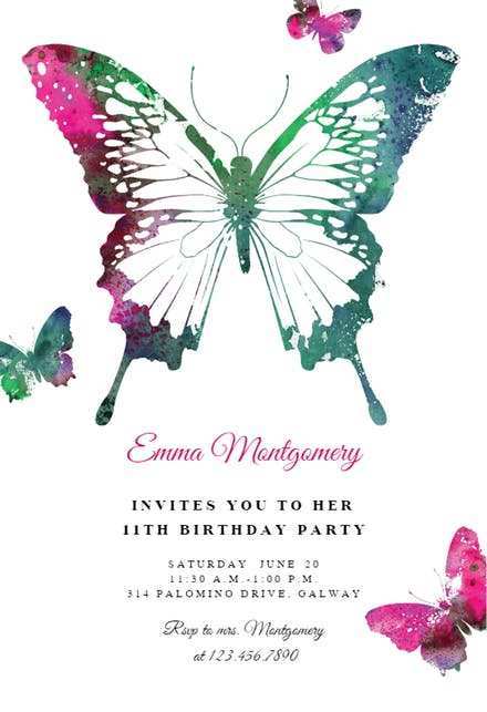 33 Customize Our Free Birthday Invitation Template Butterfly Party Download for Birthday Invitation Template Butterfly Party