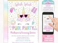 33 Customize Unicorn Pool Party Invitation Template For Free by Unicorn Pool Party Invitation Template