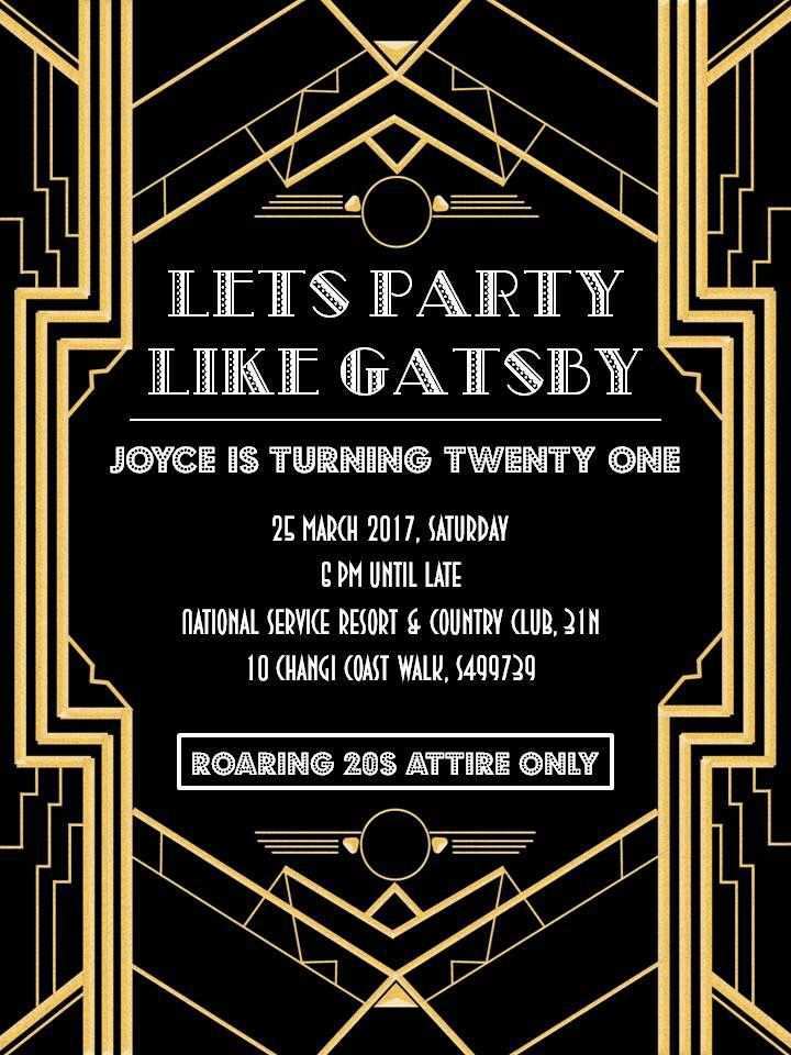 33 How To Create Great Gatsby Party Invitation Template Free With Stunning Design With Great Gatsby Party Invitation Template Free Cards Design Templates