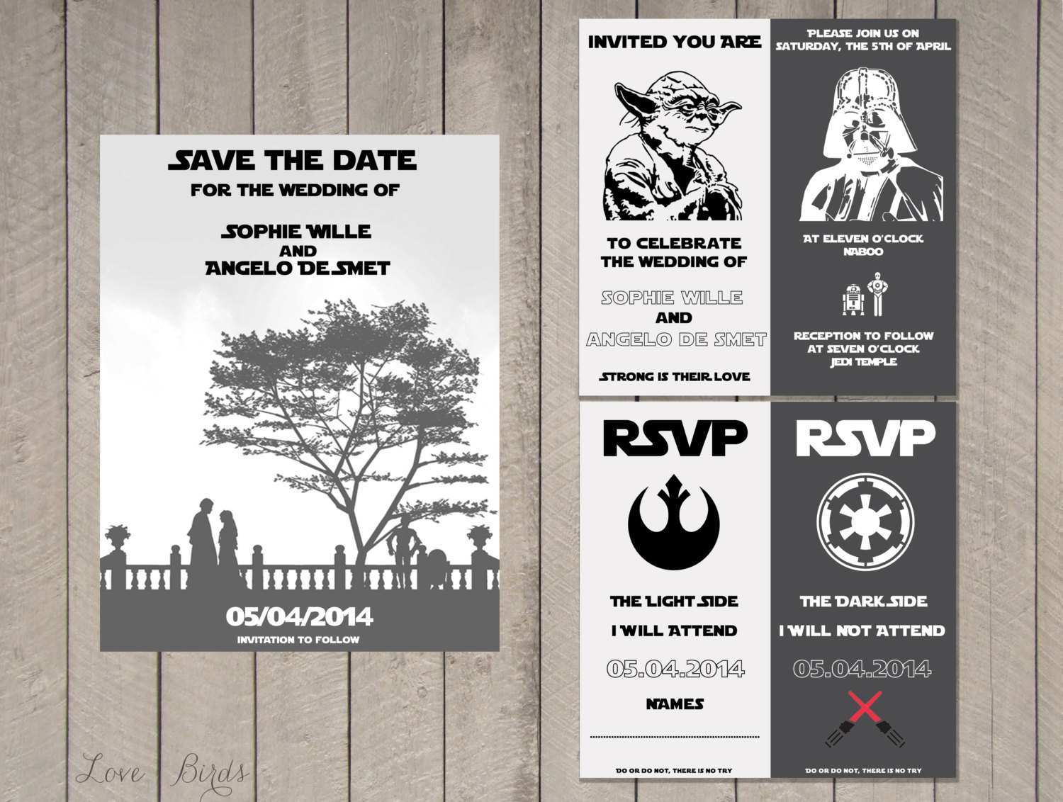 star wars wedding cards