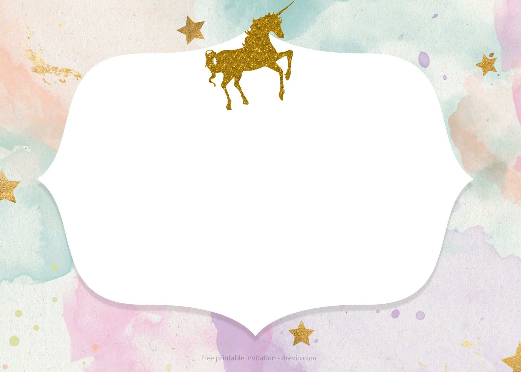 Unicorn Theme Birthday Invitation Template Free Cards Design Templates
