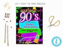 Free 90S Party Invitation Template